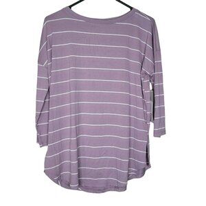 Just be‎ Shirt Striped Purple Soft Long Sleeve Womens S